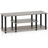 Furinno Entertainment/tv-rek met verschillende legplanken, hout, eiken, grijs/zwart, 29,72 x 29,72 x 41,15 cm