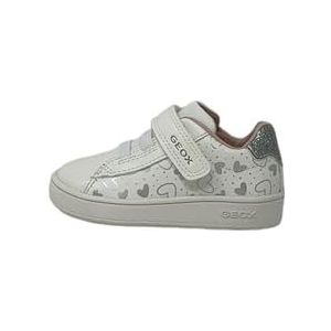 Geox B ECLYPER Girl A Sneakers voor babymeisjes, wit/zilver, 23 EU, Wit-zilver, 23 EU