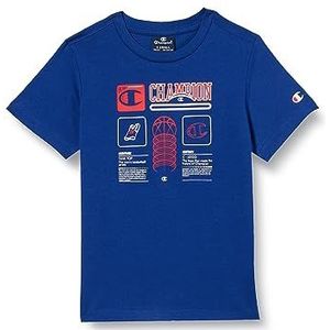 Champion Legacy Basketbal B-S-s Crewneck T-shirt voor kinderen en jongeren, Blauw College, 9-10 anni