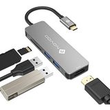 NOVOO - USB C-hub 5 in 1 - Aluminium - HDMI 4K - 2 x USB 3.0, SD en microSD-kaartlezer