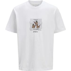 Jack & Jones Jcorecharge T-shirt met print met ronde hals, wit (bright white), XL