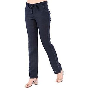 Bonateks, Slim Fit broek met zakken en sjaalriem, DE-maat: 42, Amerikaanse maat: XL, marine - gemaakt in Italië, blauw, 42