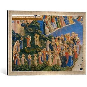 Ingelijste foto van Fra Angelico ""Het jongste gerecht"", kunstdruk in hoogwaardige handgemaakte fotolijst, 60x40 cm, zilver raya