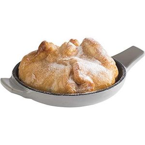 APS Serveerpannetje ""Cast Iron"" - Mini gietijzeren pan geëmailleerd, Ø 10 cm, hoogte: 2 cm, stapelbaar, geschikt voor oven, schaal, grijs