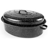 IBILI - Ovale Cocotte - Zwart - Geëmailleerd Staal - 34 x 27 x 13 cm