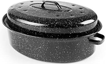 IBILI - Ovale Cocotte - Zwart - Geëmailleerd Staal - 34 x 27 x 13 cm