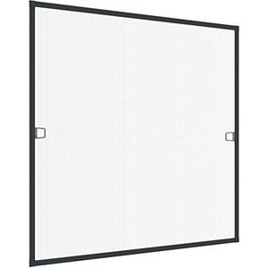 Windhager Insectenwerende hor aluminium frame voor ramen Ultra Flat, 100 x 120 cm, antraciet, 03967