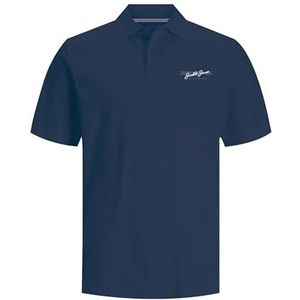 JACK & JONES Jjalvis Polo Ss Poloshirt voor heren, navy blazer, S