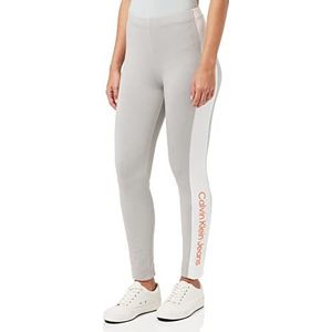 Calvin Klein Vrouwen kleurblokkerende legging, Mercury grijs/helder wit, XS, Mercury Grijs/Helder Wit, XS