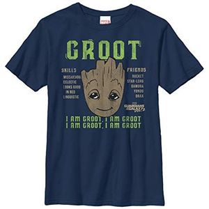 Marvel Boy's Guardians Of The Galaxy - Groot Info Short Sleeve T-Shirt T-Shirt Navy blue 140