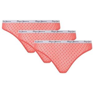 Pepe Jeans Dames Dot 3P Thong Tanga, Red (Red), S, rood (rood), S