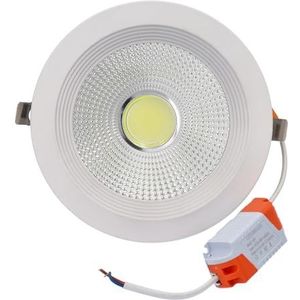 Led-plafondlamp, COB, verschillende vermogensniveaus (van 5 W tot 30 W), licht 6000 K of 4000 K, rond, inbouwlamp, wit