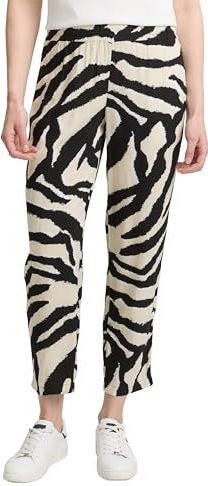 TOM TAILOR - 38070 - Losse Slim Broek - Abstract Beige Zebra