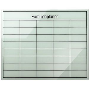 Hama Glazen magneetbord ""Belmuro"" met familieplanner, 50 x 40 cm, zwart/wit