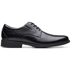 Clarks Whiddon Plain Oxford Schoen voor heren, zwart leer, 49,5 EU, zwart leder, 49.5 EU