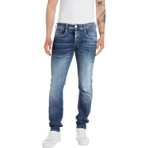 Replay Anbass Slim Fit Bio Herenjeans, Medium Blue 009-8, 32W / 30L