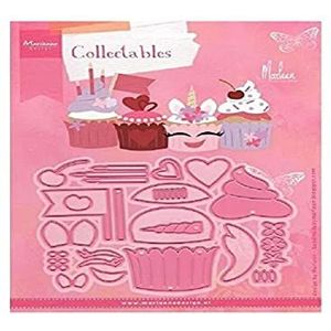 Marianne Design COL1481 Collectables, cupcakes, voor gedetailleerde stansvormen en reliëftails in papierhandwerk, roze, één maat
