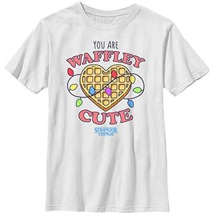 Stranger Things Unisex Kids Waffley Cute Short Sleeve T-Shirt, White, XL, wit, One size