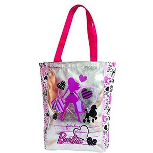 Barbie Barbie - T-4917 SHOPPING TAS Canvas & Beach Draagtas, 33 cm, 12 liter, Wit (Blanc/Rose)