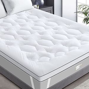 Matrastopper 160 x 200 cm van BedStory microvezel – absoluut comfort dankzij 1200 g/m² vezelvulling – verbetert het comfort van je matras