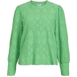 Object Objfeodora L/S Top Noos Damesblouse, Vibrant Green, M