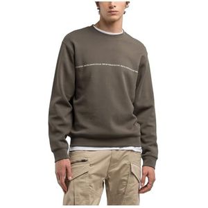 Replay Heren sweatshirt regular fit met ronde hals, 759 Mud Green, M
