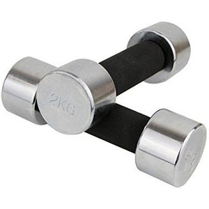 MASTER chroom halter set van 2 dumbbells 2 x 2 kg, zilver/zwart, none