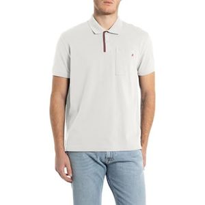 REPLAY Regular fit poloshirt voor heren, 011, natuurlijk wit., L