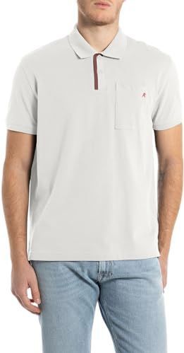REPLAY Regular fit poloshirt voor heren, 011, natuurlijk wit., L