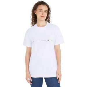 Calvin Klein Jeans Heren Logo Herhaal Tee S/S Gebreide Tops, Helder Wit, XL grote maten