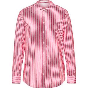 BRAX Dames Style Victoria Cotton Fringe Strepen Damesblouse met opstaande kraag Blouse, Summer Red, 40