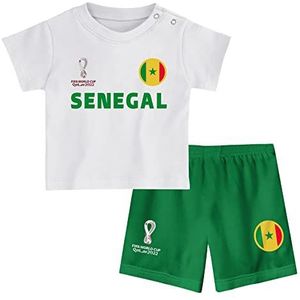 FIFA Unisex Kids Officiële Fifa World Cup 2022 Tee & Short Set - Senegal - Away Country Tee & Shorts Set (pak van 1), Kleur: wit, 18 Maanden