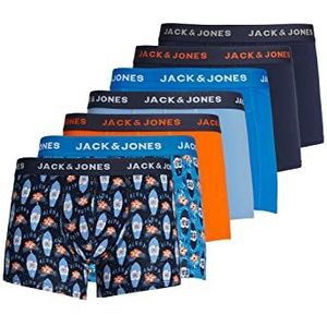 JACK & JONES Boxershorts voor heren, Silver Lake Blue/Pack: Navy Blazer - Aster Blue - Red Orange - Navy Blazer - Navy Blazer - Aster Blue, XL