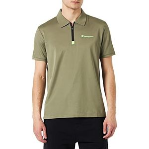 Champion Legacy Poloshirt Gallery Polyester Knit Active All Day Zip Heren, Geweerbuis-groen, L