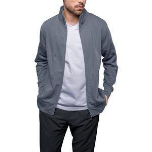 HRM Fair Trade Premium sweatjack voor heren, met doorlopende ritssluiting, 360 g/m², van 70% katoen en 30% gerecycled polyester, stone, M