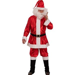Carnival Toys 27010 - kostuum Sinterklaas, satijn met muts, baard, pruik, riem en overschoenen, L-XL, rood