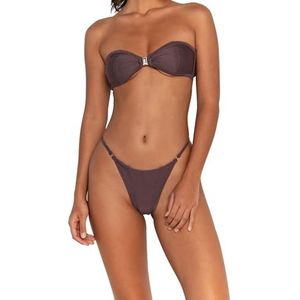 FAE House - Tallara Bikini Top - Stardust - Luxe Dames Zwemmode - Bruin - 100% Duurzame stof - Koude handwas - Maat S