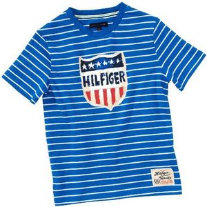 Tommy Hilfiger jongens shirt/T-shirt, gestreept Carlo STRIPE CN KNIT S/S_E550240447