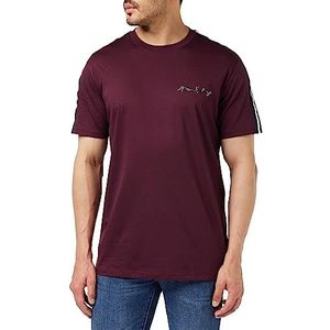 Armani Exchange Heren Regular Fit Scribble Logo Tee T-shirt, Wine Tasting, XL