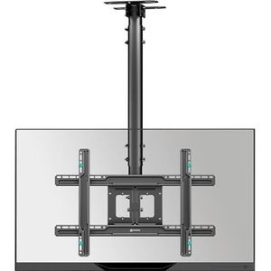 ONKRON N1L TV plafondhouder houder plafond 32 - 80 inch uittrekbaar 717 - 1584 mm voor vlakke & gebogen LED LCD QLED OLED TV monitoren draaibaar kantelbaar VESA zwart