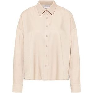 LYMOA Hemdblouse voor dames, lichtbeige, M