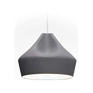 Hanglamp Pleat Box 24 E14 5-8W met lampenkap van keramiek en email binnen, grijs-wit, 21 x 21 x 18 cm (A636-175)