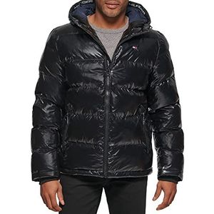 Tommy Hilfiger Pufferjas met capuchon voor heren, Zwart, XXL