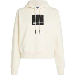 KARL LAGERFELD JEANS Klj Regular Logo Hoodie Sweatshirt met capuchon Dames, Whitecap Gray,XS