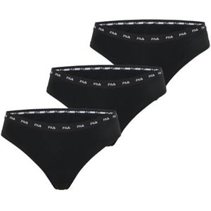 String voor dames, katoen, damesondergoed, comfortabel en onzichtbaar (3 stuks), Zwart, XS