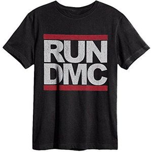 Amplified Heren T-shirt Run Dmc Logo Crew Tee, effen, grijs, XL