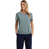 Street One - Dames Shirt - Blauw - Met Uitsnijding