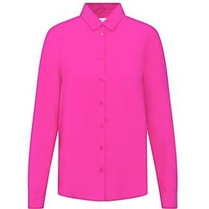 Seidensticker Damesblouse, modieuze blouse, regular fit, hemdblousekraag, lange mouwen, 100% viscose, magenta, 40