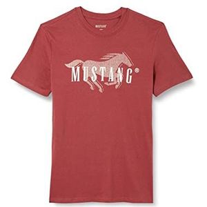 MUSTANG T-shirt voor heren met Alex C print, Roan Rouge 8265, XL