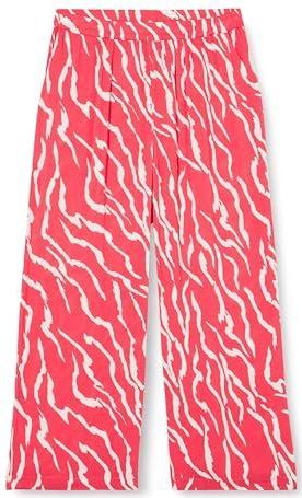 KAFFE - Damesbroekjes - Cayenne/Ant. Witte Zebra Print - Korte Lengte - Brede Pijpen - Elastische Taille